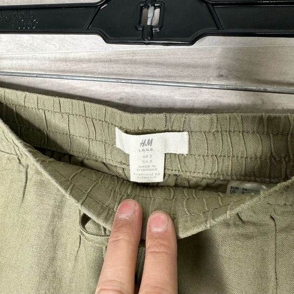 H&M LOGG Womens Olive Shorts Size 4 - Picture 5 of 8